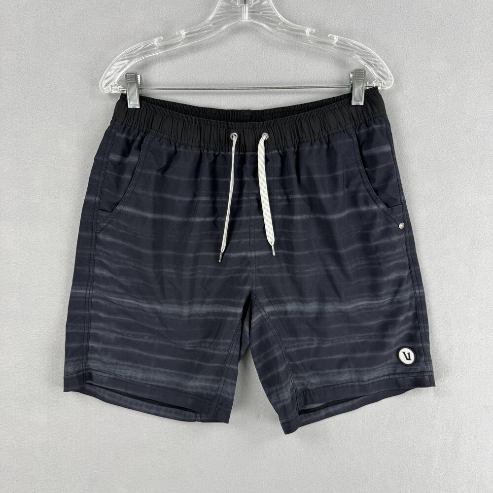 Vuori Shorts Mens Large Gray Stripe Kore Drawstring Quick Dry Pockets Summer